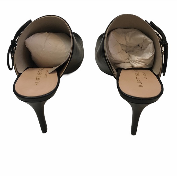 Kurt Geiger Baxter Black Leather Open Toe Side Lace-up Heel Pump Size 39 NIB - Picture 5 of 6